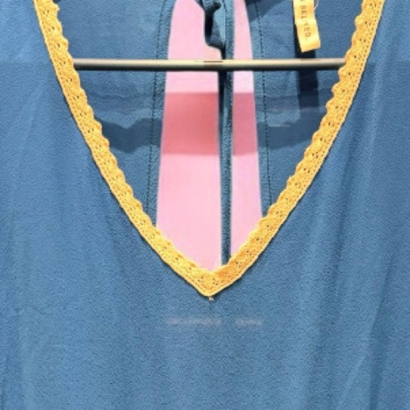 My beloved Blue Dress with Trim MEDIUM  length 34in  pit to pit 17in - Picture 4 of 5